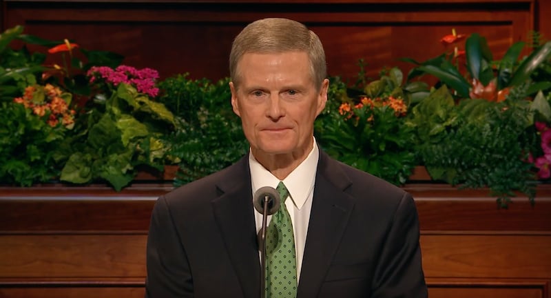 Elder David A. Bednar delivers his October 2018 general conference address.