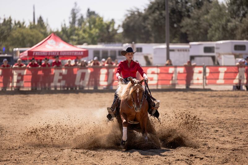 Brogan Hill competes in October 2025 meets at Fresno State, in Fresno, California.