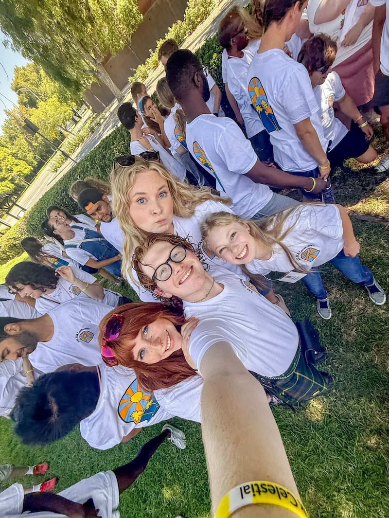 Participants of the 2025 ASL YSA conference smile for a photo in Riverside, California. The conference took place from Aug. 14 to 18, 2025.