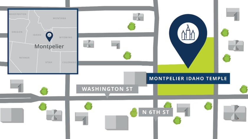 The location of the Montpelier Idaho Temple site.