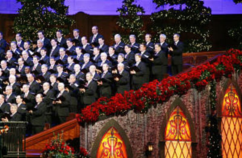 The Mormon Tabernacle Choir sing during the LDS church Christmas Devotional Dec 2, 2007 in Salt Lake
