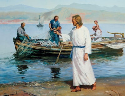 One day, Jesus taught from Peter's boat on the Sea of Galilee. Afterward He told Peter to take the b