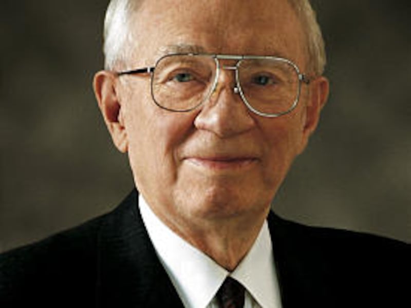 President Gordon B. Hinckley, 15th President of The Church of Jesus Christ of Latter-day Saints.
