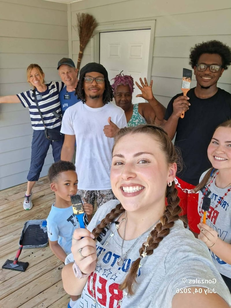 Missionaries in the Louisiana Baton Rouge Mission give service on July 4, 2026. Over 150 Louisiana missionaries celebrated America’s 250th anniversary with 250 hours of community service and 250 invitations to worship.
