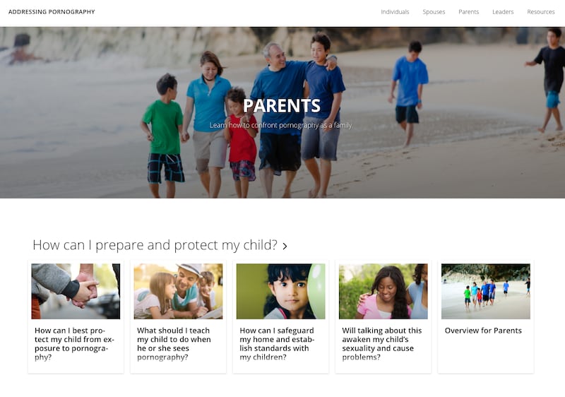On a new Church web site, addressingpornography.lds.org, parents can learn about safeguarding against and responding to children’s exposures to pornography.