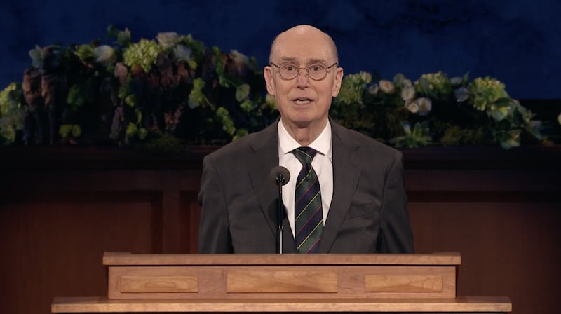 President Henry B. Eyring speaks during the Saturday evening session of the 190th Annual General Conference on April 4, 2020.
