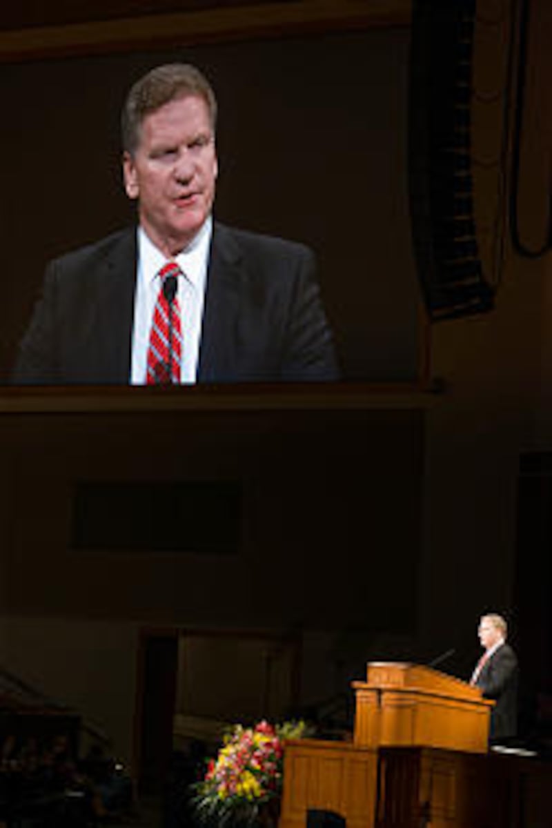 Elder Craig C. Christensen of the Presidency of the Seventy speaks during a campus devotional at Bri