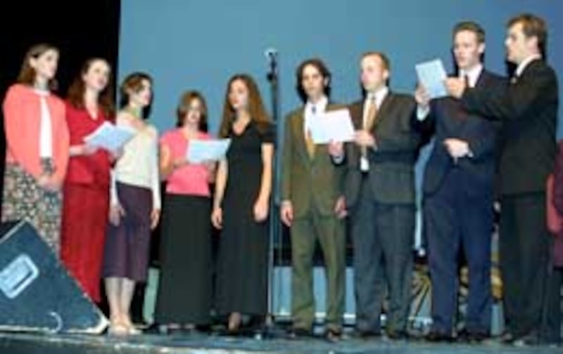 Larimer children sing for their parents.