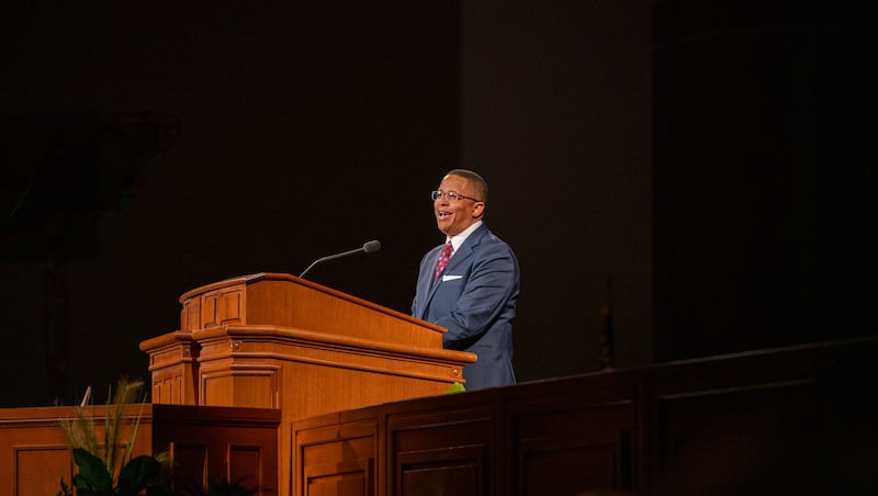 Elder Clement M. Matswagothata, General Authority Seventy, delivers a devotional address at BYU-Idaho in Rexburg, Idaho, on Tuesday, March 10, 2026.