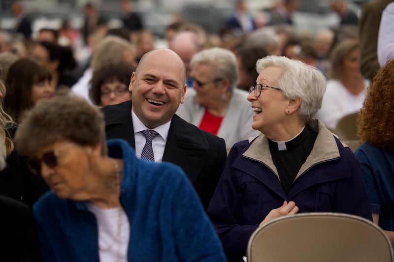 Latter-day Saints and community members gather at the groundbreaking ceremony for the Missoula Montana Temple.