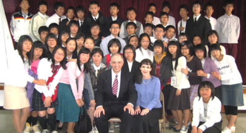 During a recent trip to Korea, Elder Neil L. Andersen, center left, and his wife, Sister Kathy Ander