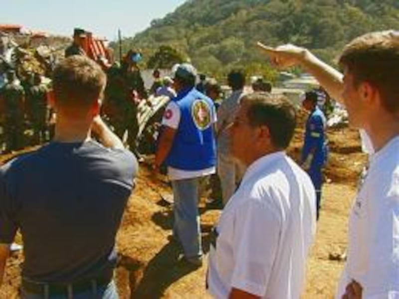 Full-time missionaries were enlisted to help local Salvadorans with rescue and clean-up efforts.