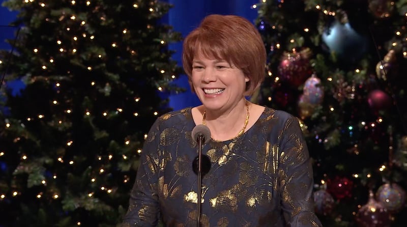 Sister Sharon Eubank gives an address during the First Presidency's Christmas Devotional on Dec. 2,