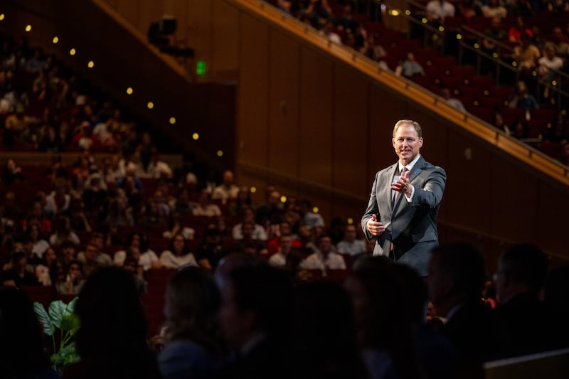 Elder Mark A. Bragg delivers a devotional message to BYU-Idaho students on Tuesday, June 2, 2026, in Rexburg, Idaho.