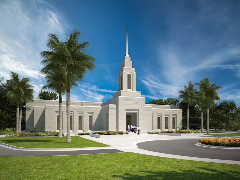 A rendering of the Port-au-Prince Haiti Temple.