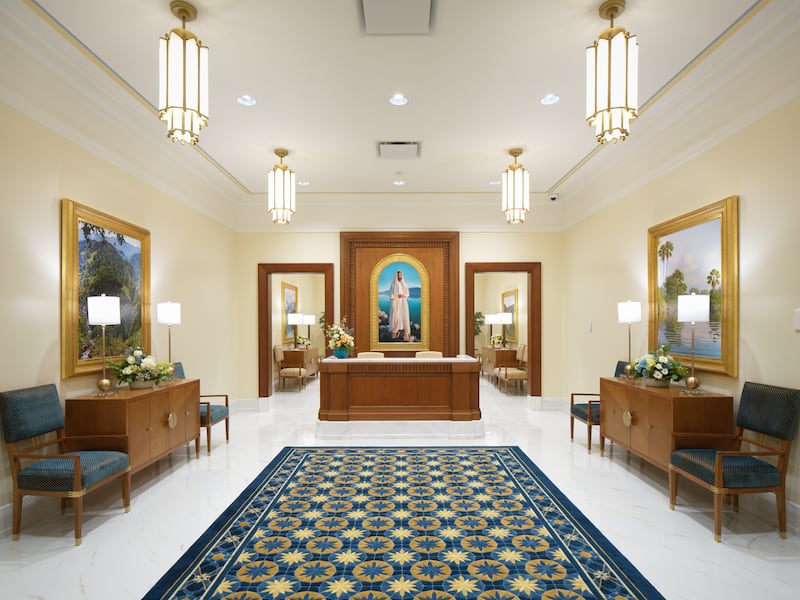 The recommend desk of the Belo Horizonte Brazil Temple.