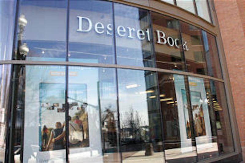 Deseret Book Co. flagship store in downtown Salt Lake City. Storefront of building exterior on South