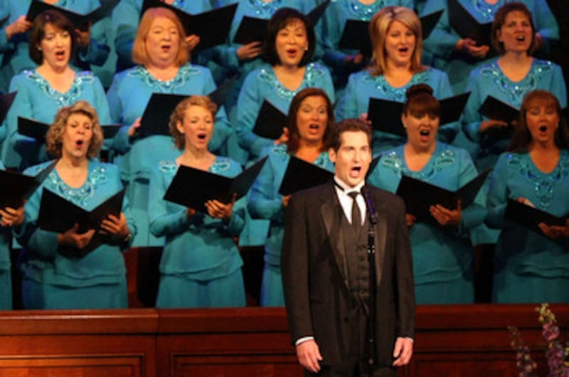 Dallyn Vail Bayles sings with the Mormon Tabernacle Choir during Golden Days, A Celebration of Life,