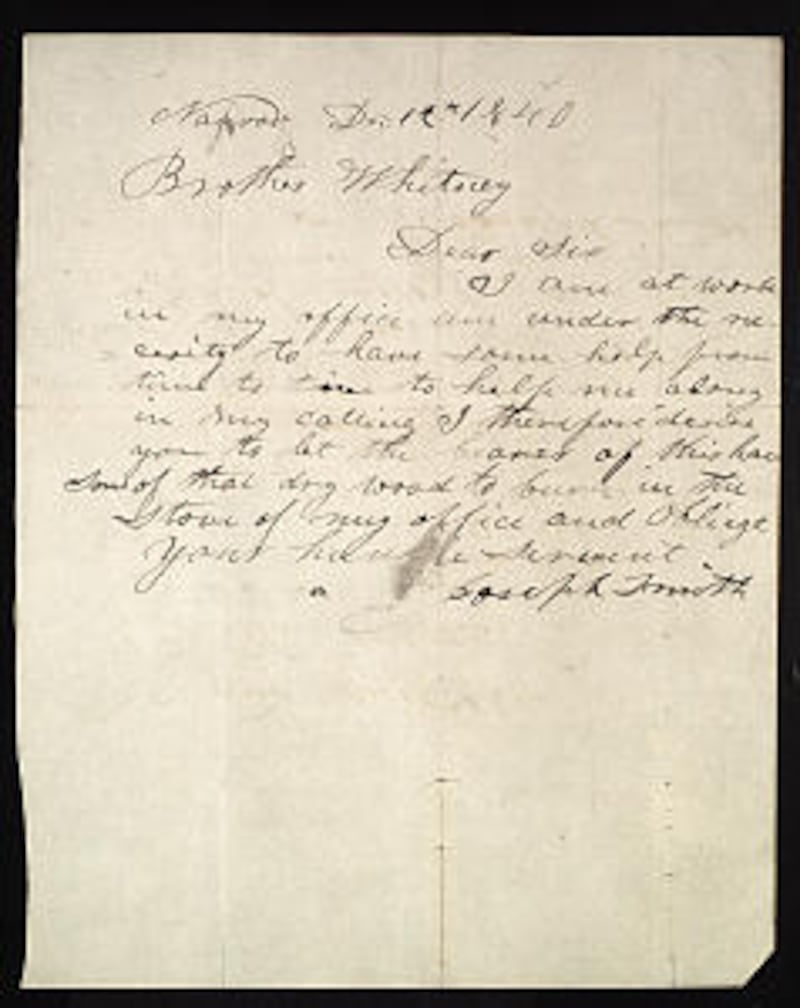 Joseph Smith papers, personal handwriting.
