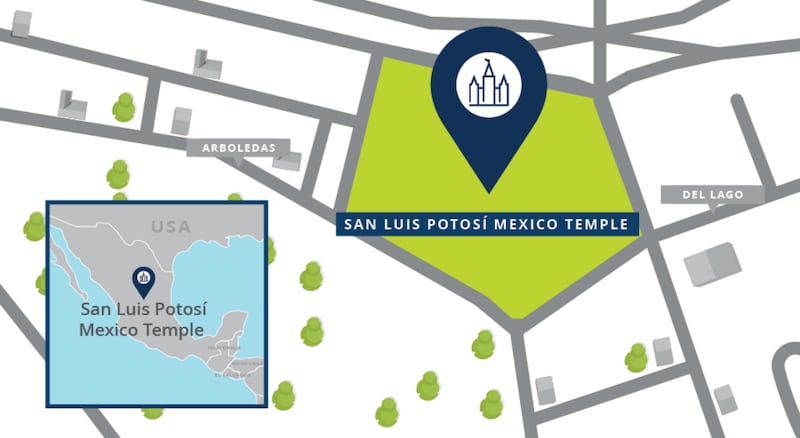 A map of the San Luis Potosí Mexico Temple site.