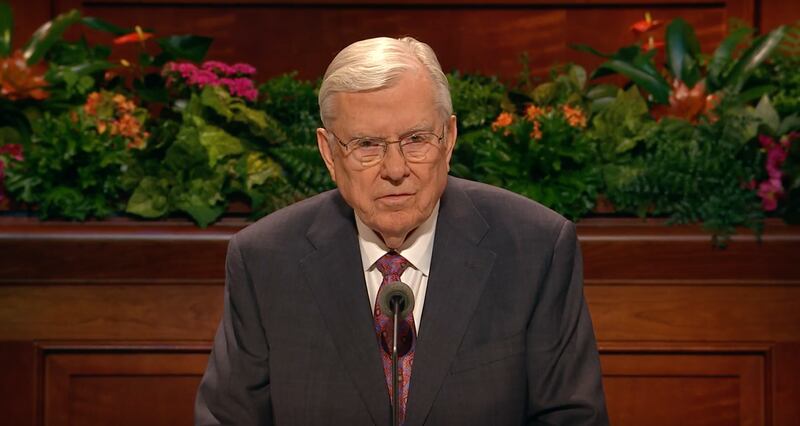 President M. Russell Ballard, Acting President of the Quorum of the Twelve Apostles, delivers his Oc