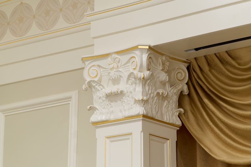 A column inside the Managua Nicaragua Temple shows the design of the Plumeria rubra flower, known locally as the sacuanjoche, Nicaragua’s national flower.