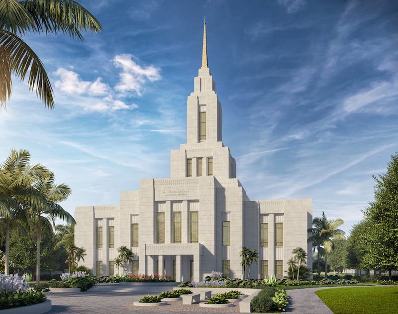 Exterior rendering of the Maceió Brazil Temple.