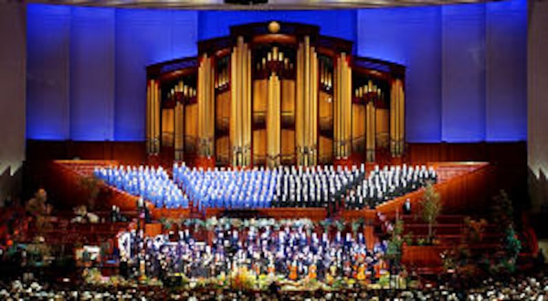 The Tabernacle Choir and the Orchestra at Temple Square perform at a Pioneer Day Commemoration fires