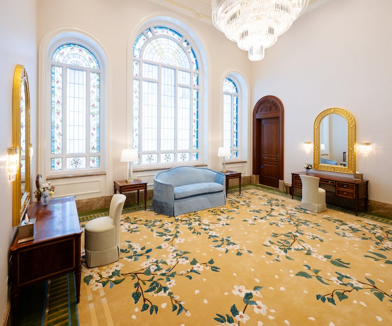 The bride's room of the Modesto California Temple.