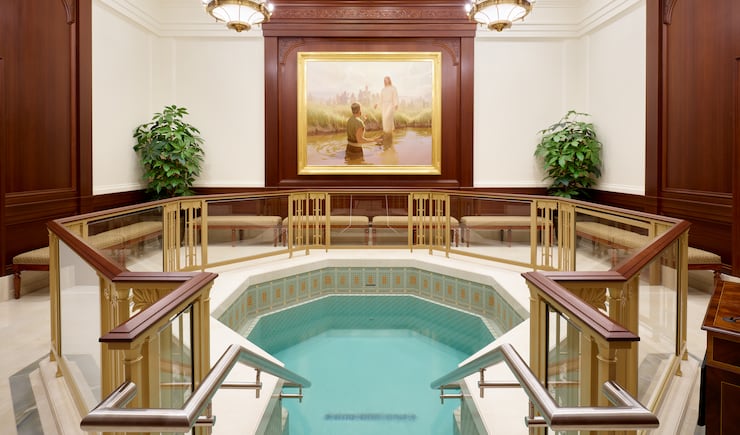 The baptistry of the Cody Wyoming Temple.