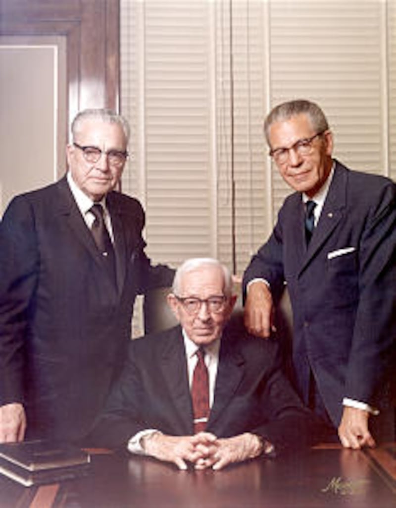 President Joseph Fielding Smith with Harold B. Lee and N. Eldon Tanner