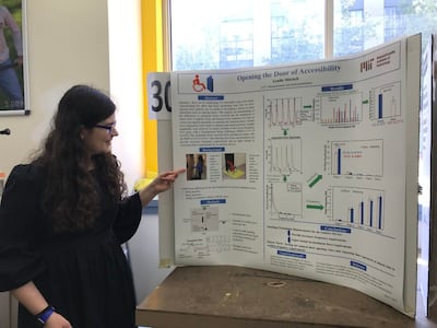 Lyndie presents on a research project she did in Spring 2019: studying the effect of sitting vs. standing on the forces involved in opening doors.