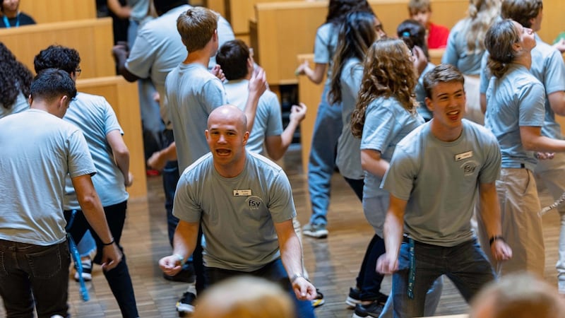 Young adult counselors welcome participants to the For the Strength of Youth conference in Kamloops, British Columbia, Canada, in August 2026.