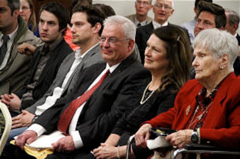 Brent F. Ashworth, longitme collector of documents from Mormon history, is honored at gathering in C