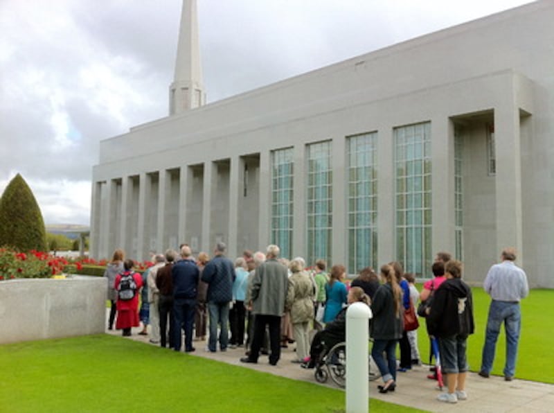 As part of Heritage Open Days, visitors tour the grounds of the Preston England Temple.