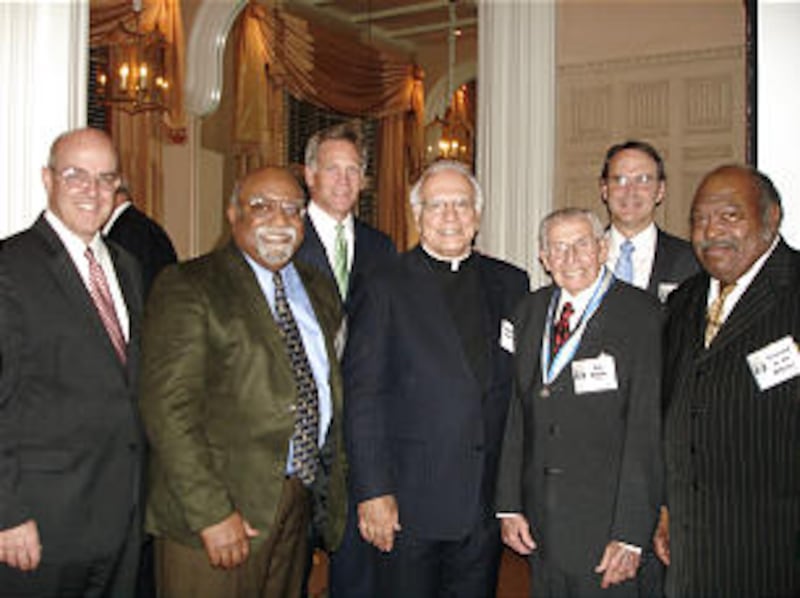 Those attending the 2010 Spirit of Scouting Award ceremony for Lorenzo "Ren" Hoopes include, from le