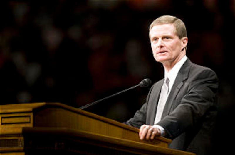 Elder David A. Bednar of the Quorum of the Twelve speaks during the closing session of Women's Confe