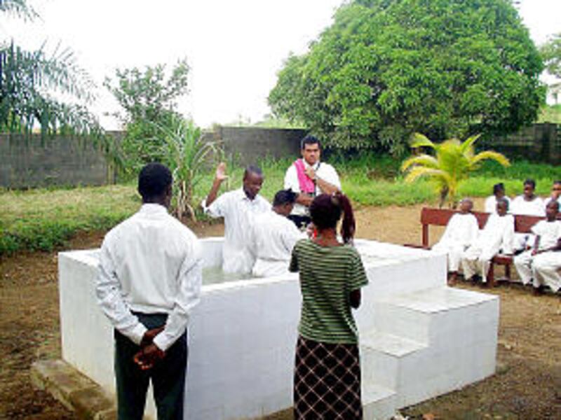 Baptism by Missionaries in Bo Taken by Julie Markham