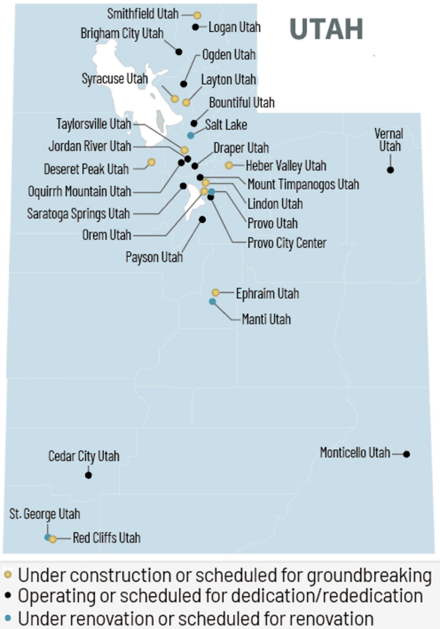 Utah And Its 28 Latter day Saint Temples Church News Utah and its 28 latter day saint temples church news