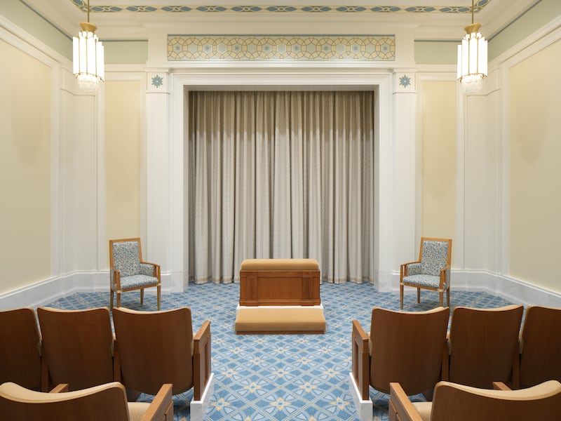 An instruction room in the Belo Horizonte Brazil Temple.