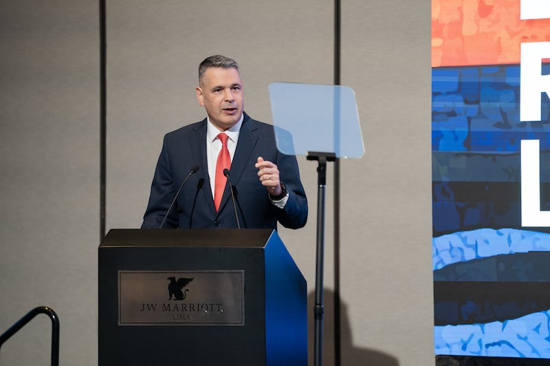 Elder Juan Pablo Villar, a General Authority Seventy and president of the Church's South America Northwest Area, speaks at the first International Symposium on Religious Freedom in Lima, Peru, Aug. 4-5, 2026.