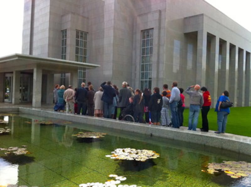 As part of Heritage Open Days, visitors tour the grounds of the Preston England Temple.