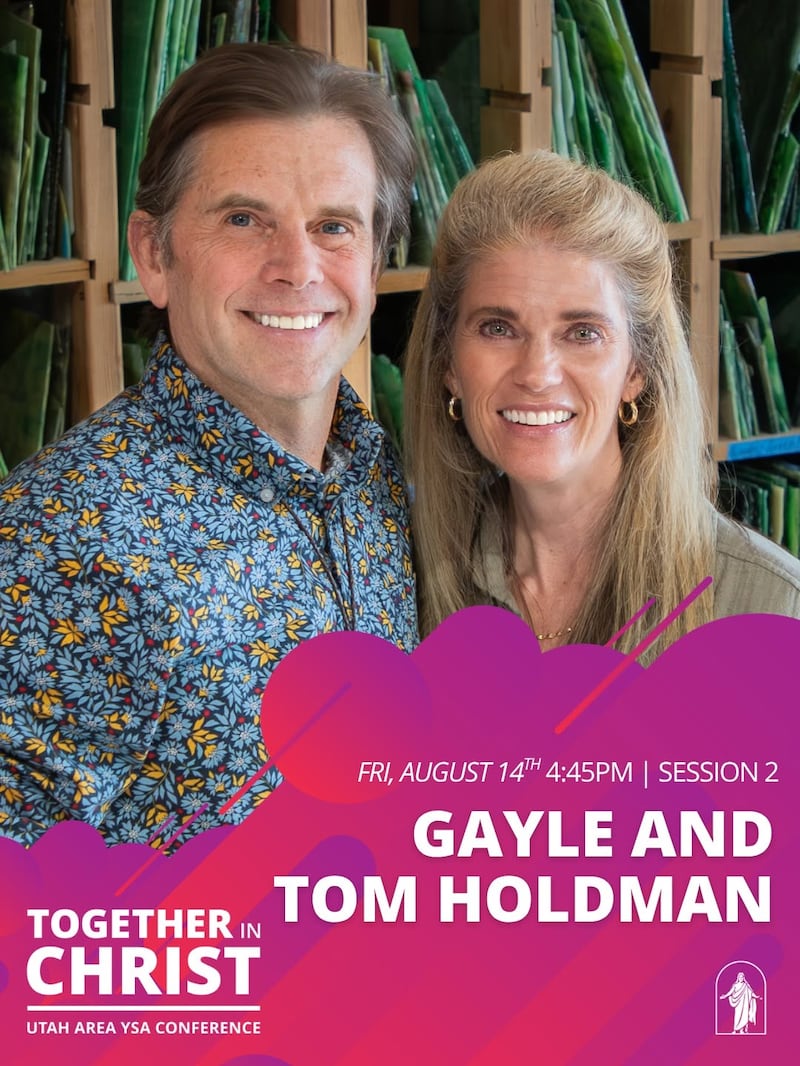 Gayle and Tom Holdman, the head artists and directors of Holdman Studios, are announced as keynote speakers for the 2026 Utah Area YSA Conference in a July 24 social media post.