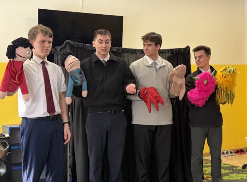 Missionaries in Almaty, Kazakhstan, perform a puppet show for an orphanage on Monday, March 2, 2026.