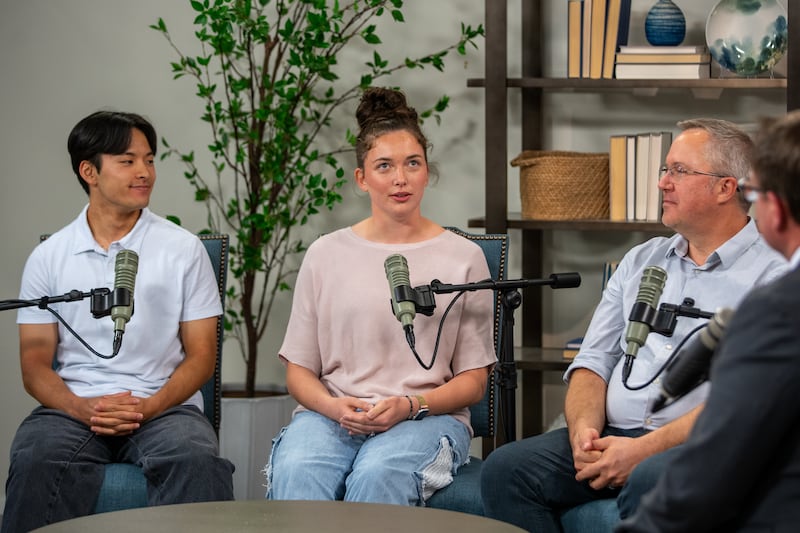Sora Murata, Alexandra Cazier and Aaron Merrell speak on a Church News podcast episode released Tuesday, Oct. 13, 2026.