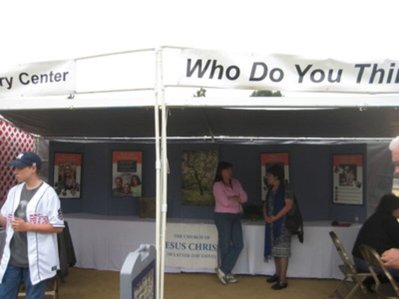 The family history booth at the San Jose Community Festival.
