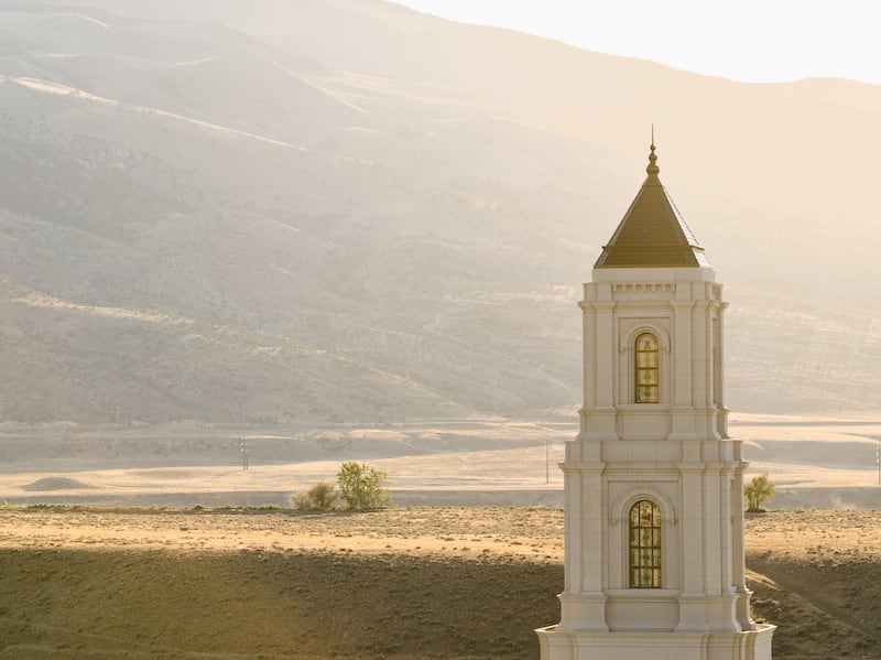 The tower atop the Cody Wyoming Temple.
