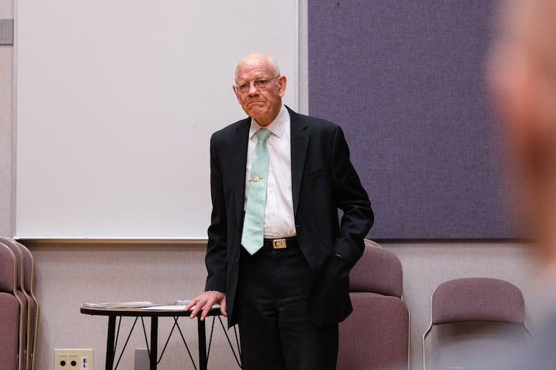 President Cleeo Wright prepares to give a testimony