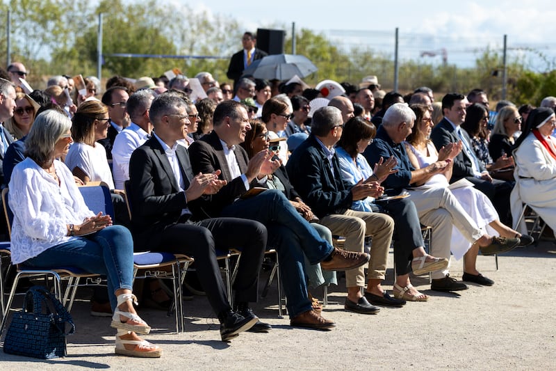 Community members, Latter-day Saints and local leaders attend the groundbreaking of the Barcelona Spain Temple on Saturday, Sept. 19, 2026, in Barcelona, Catalonia, Spain.