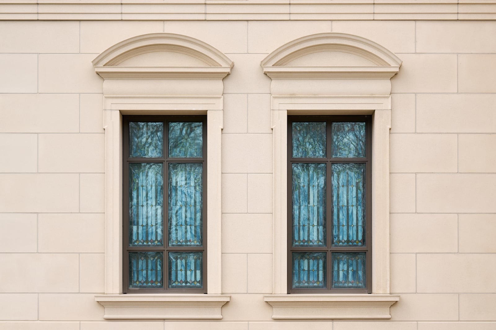 Windows outside the Cleveland Ohio Temple.